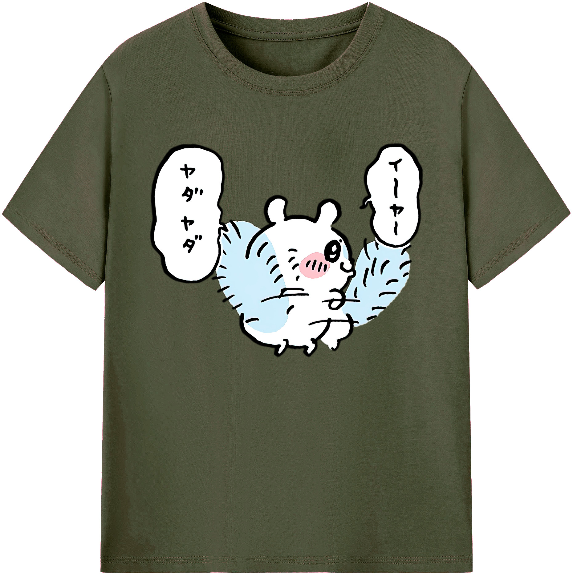 （画像用） ちいかわ モモンガ Chii-kawa Momonga 綿100％ メンズ半袖Tシャツ｜肌触りやわらか＆通気性
